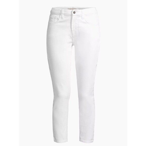 Jen7 Seven For All Mankind Jeans Cropped Skinny Ivory White Denim Stretch 8 NWT - Picture 2 of 13